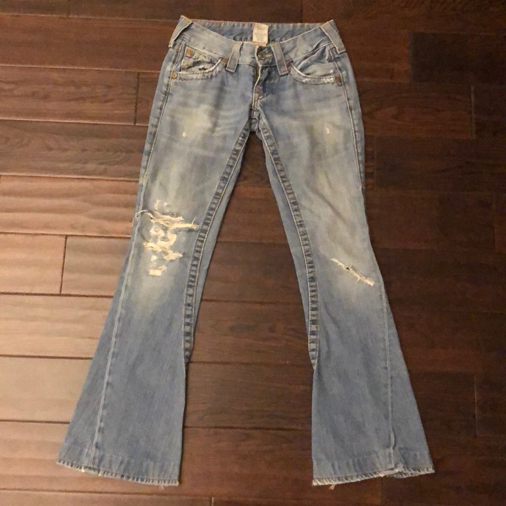 Distressed bootcut True Religion Jeans